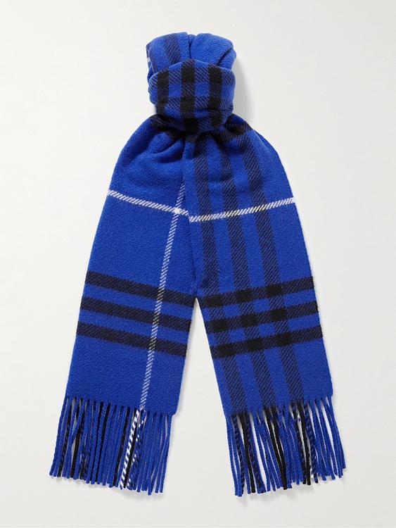 Checkered dark blue scarve from Burberry