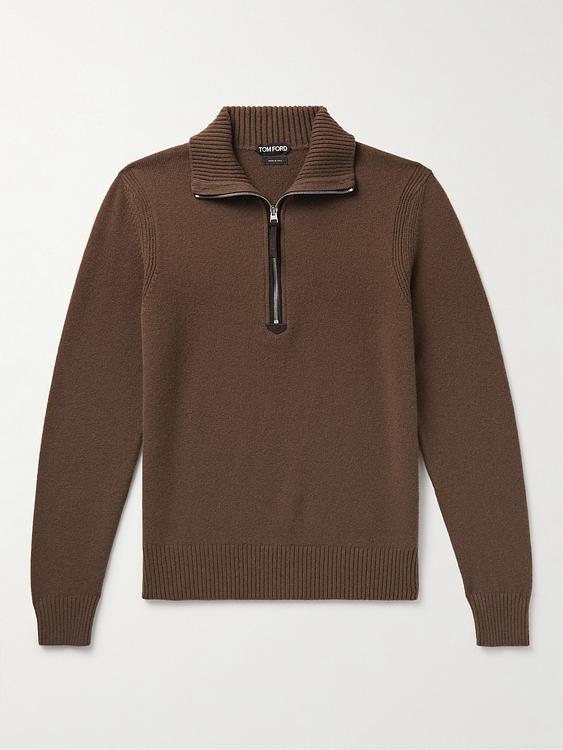Dark brown half-zip from Tom Ford