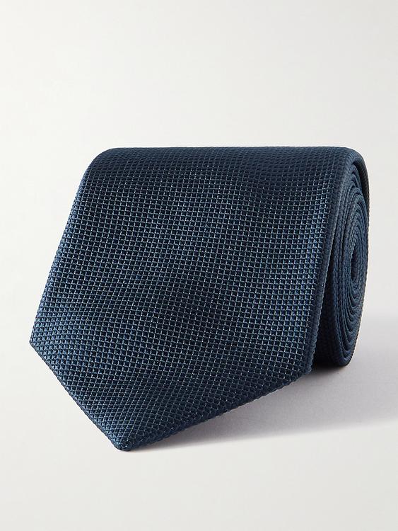 Dark blue tie from Charvet