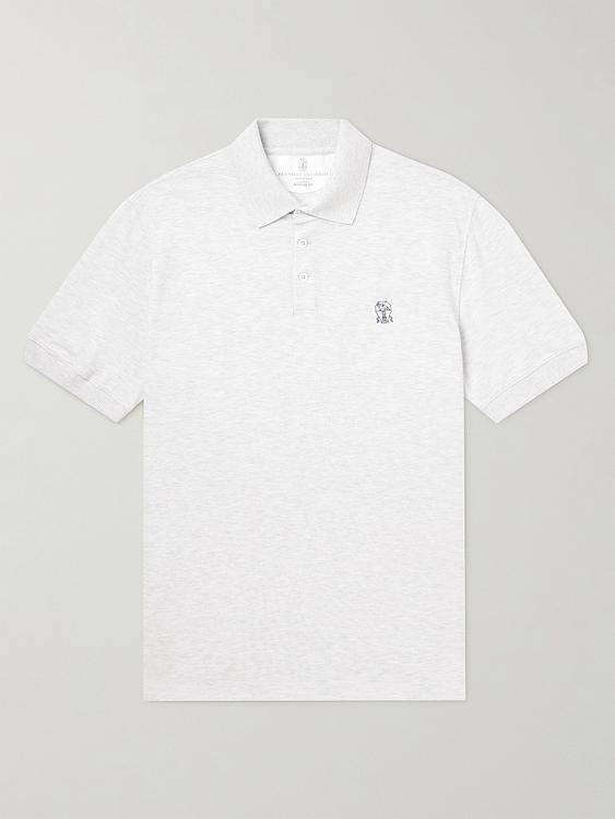 White short sleeve polo shirt from Brunello Cucinelli