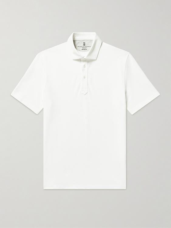 White short sleeve polo shirt from Brunello Cucinelli