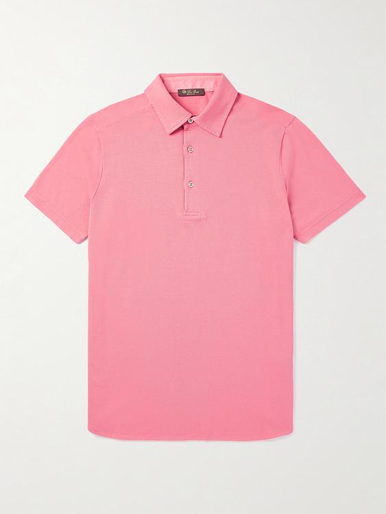 Pink short sleeve polo shirt from Loro Piana