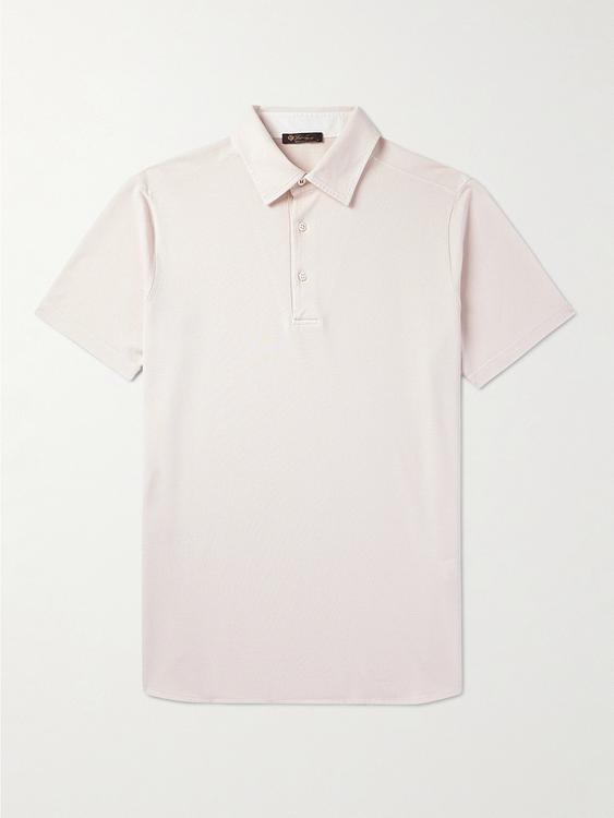 White short sleeve polo shirt from Loro Piana