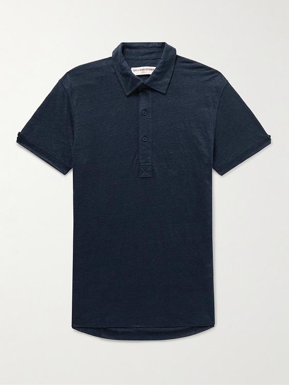 Black short sleeve polo shirt from Orlebar Brown