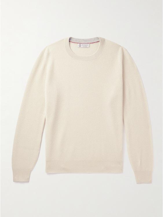 White sweatshirt from Brunello Cucinelli
