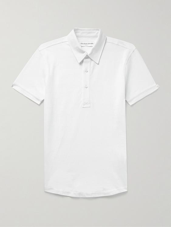 White short sleeve polo shirt from Orlebar Brown