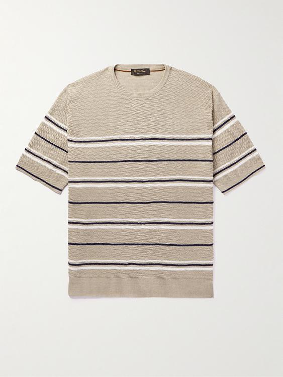 Striped beige t-shirt from Loro Piana