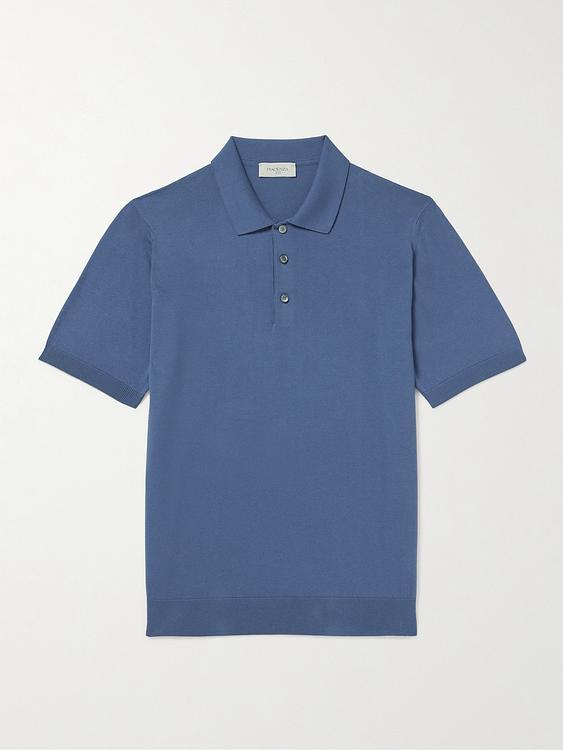 Blue short sleeve polo shirt from Piacenza 1733