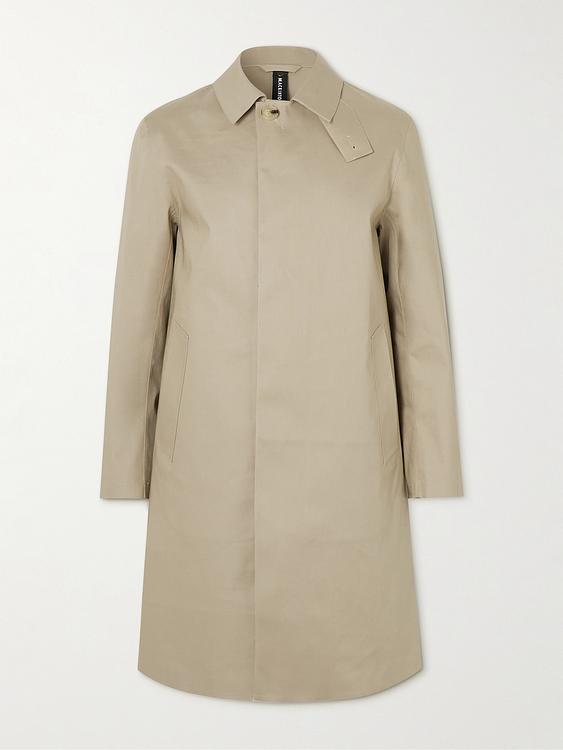 Taupe trench coat from Mackintosh