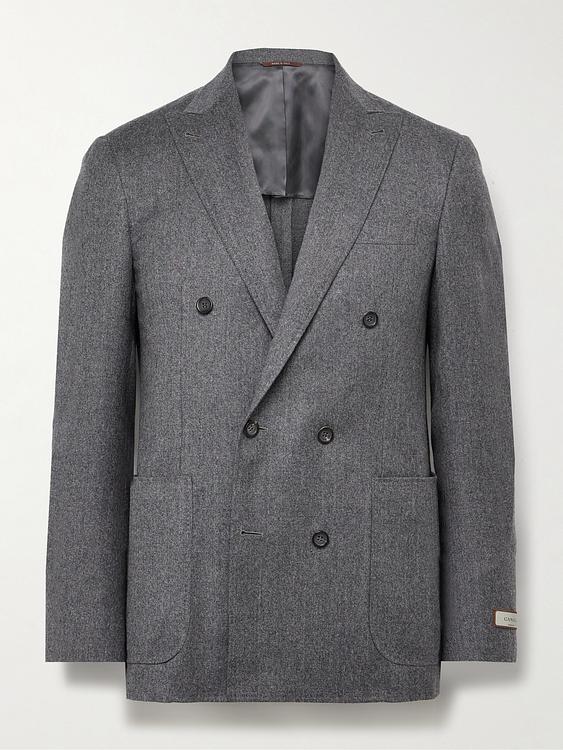 Grey double-breasted blazer from Canali