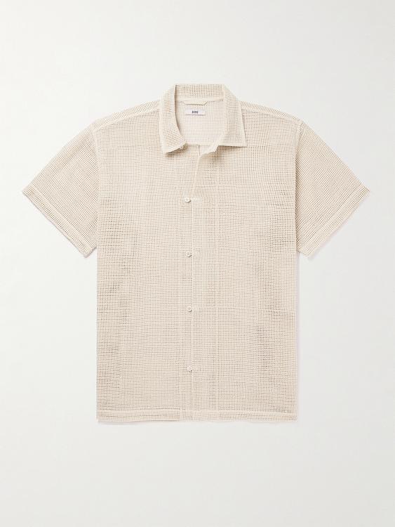 White short sleeve polo shirt from Bode