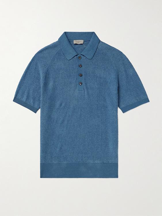 Blue short sleeve polo shirt from Piacenza 1733