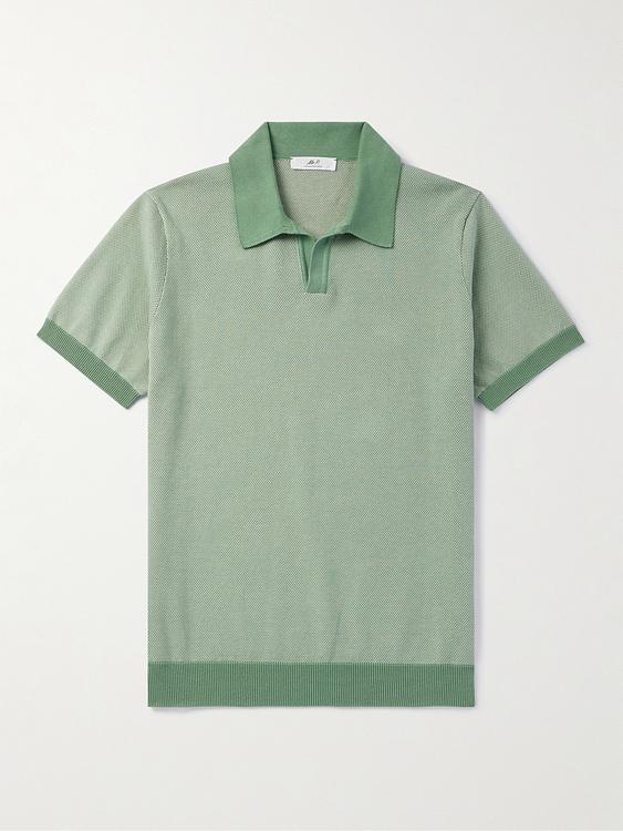 Green short sleeve polo shirt from Mr P.