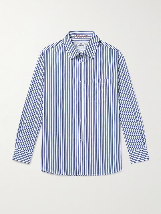 Striped light blue casual shirt from Manaaki