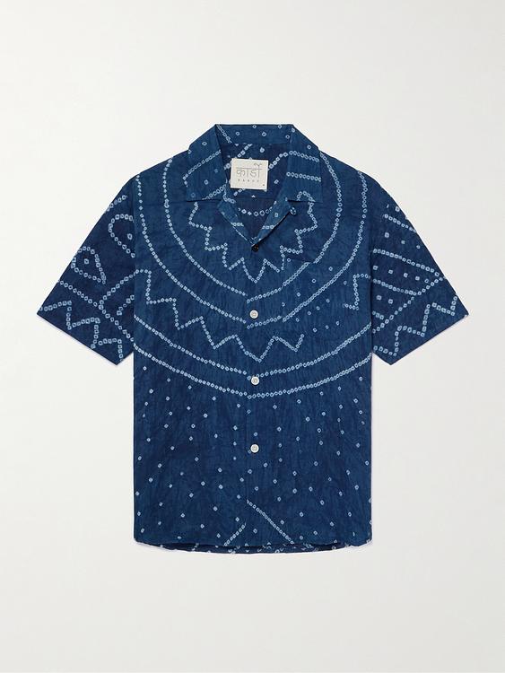 Print dark blue short sleeve shirt from Kardo