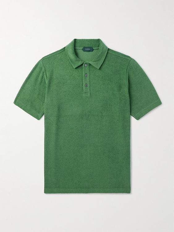 Green short sleeve polo shirt from Incotex