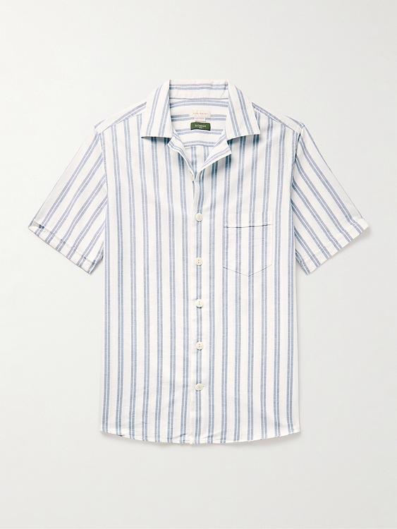 Striped white short sleeve shirt from Incotex