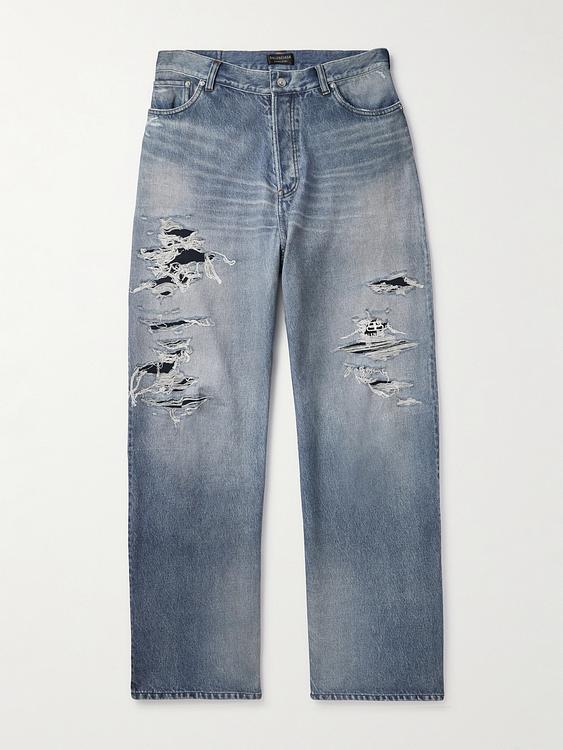 Blue distressed jeans from Balenciaga