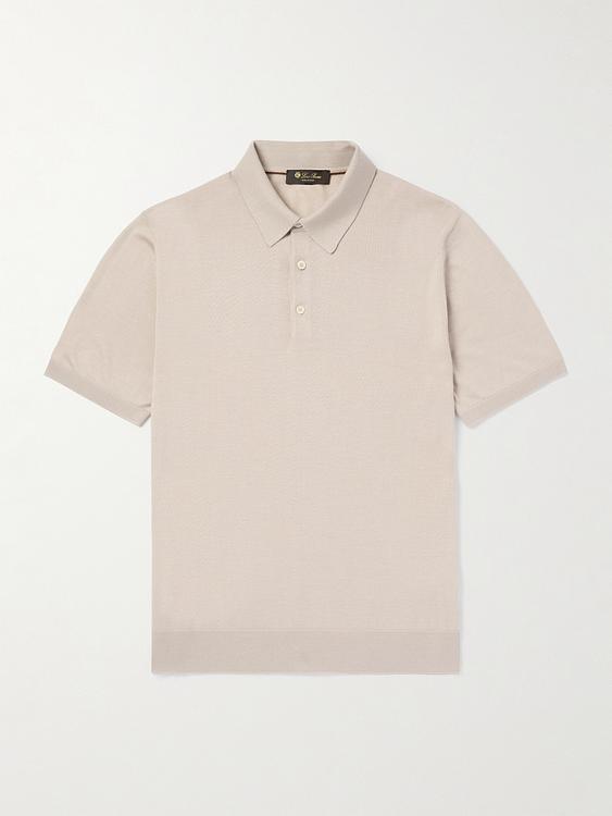 Beige short sleeve polo shirt from Loro Piana
