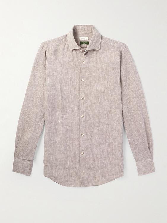 Beige casual shirt from Incotex