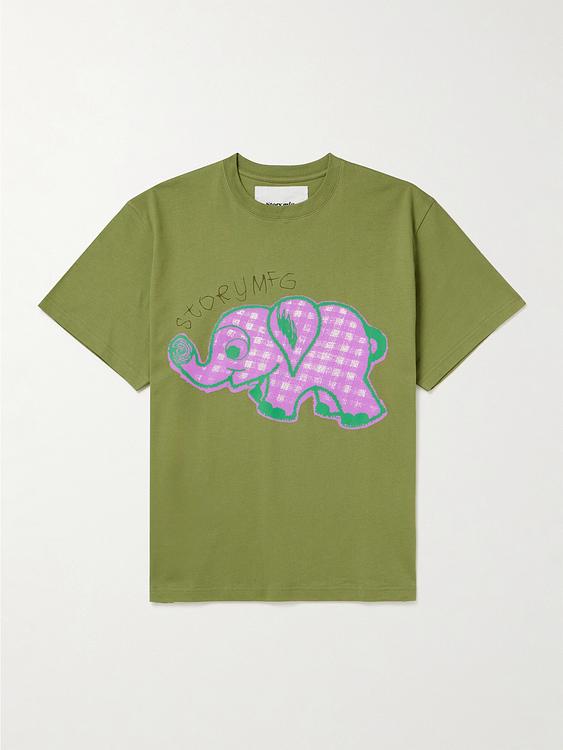 Print khaki t-shirt from Story Mfg.