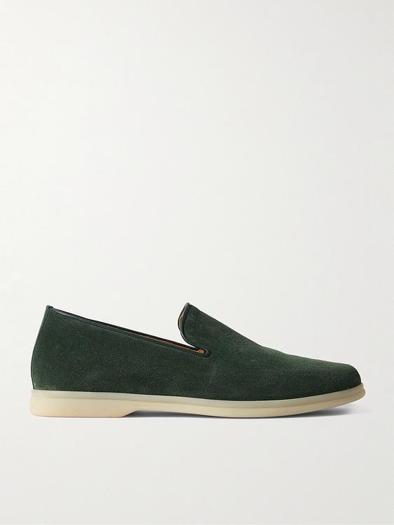 Dark green loafers from Rubinacci