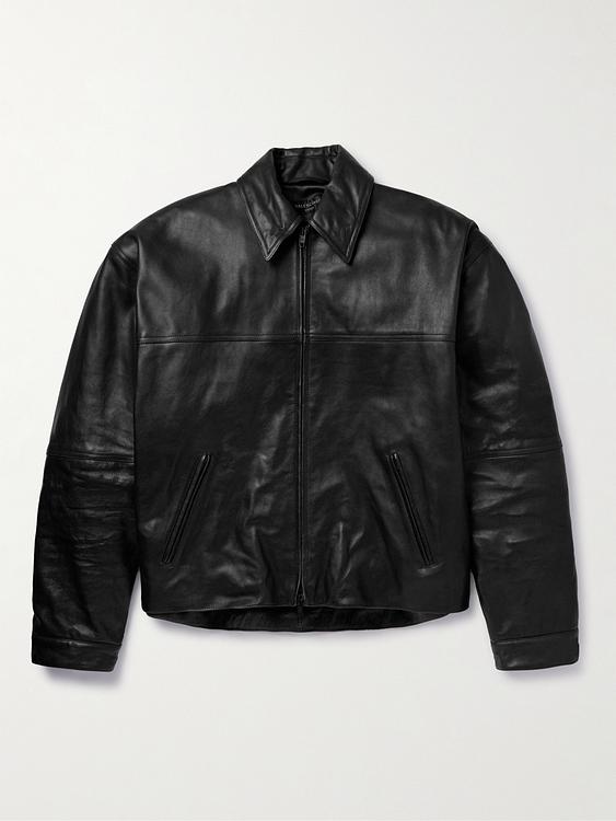 Black leather jacket from Balenciaga
