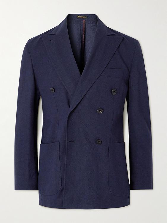 Dark blue double-breasted blazer from Rubinacci