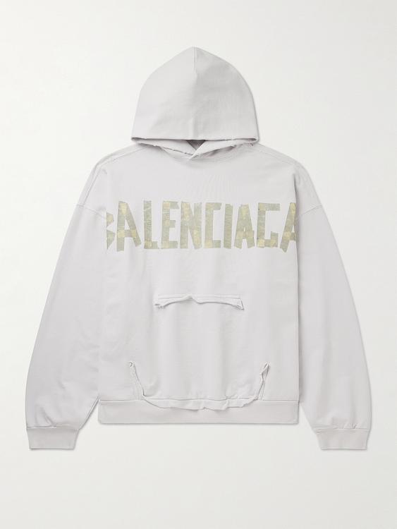 Print white hooded sweatshirt from Balenciaga