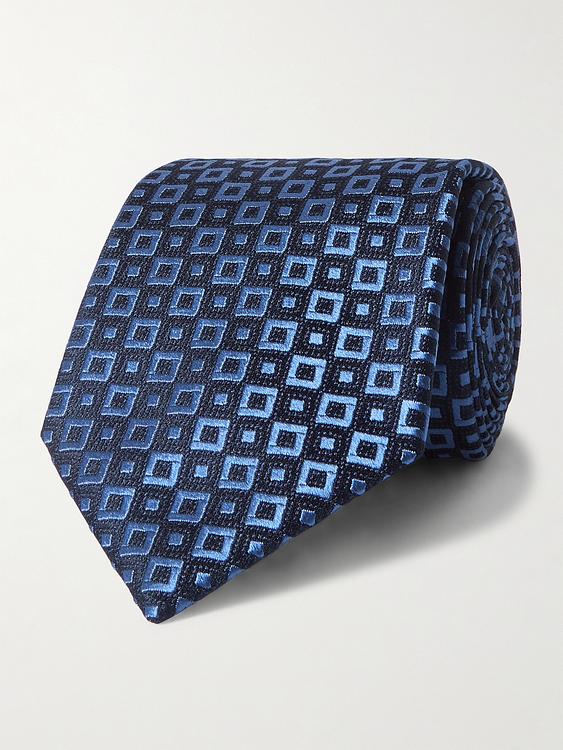 Dark blue tie from Charvet