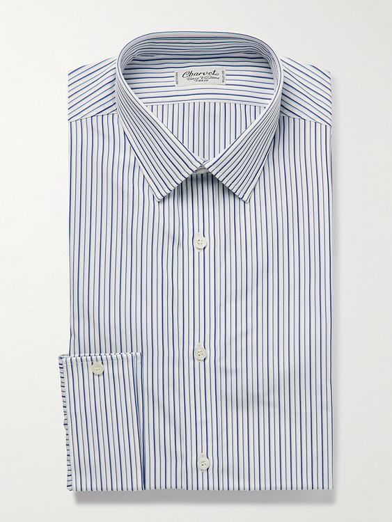 Striped grey business shirt from Charvet