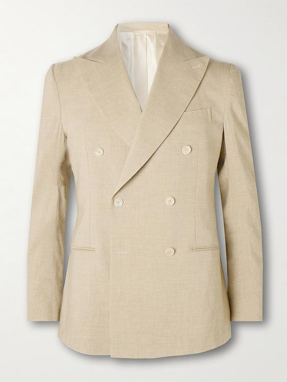 Beige double-breasted blazer from De Petrillo