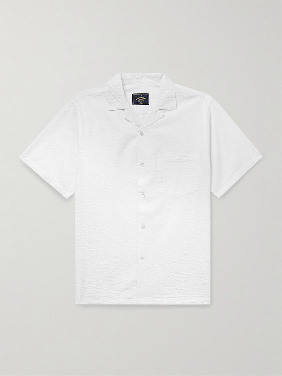 White short sleeve polo shirt from Portuguese Flannel