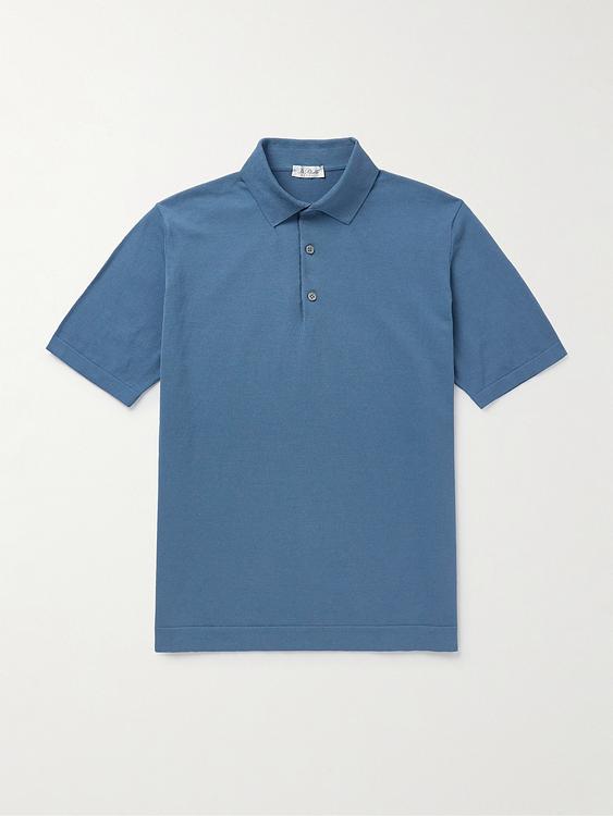 Blue short sleeve polo shirt from De Petrillo