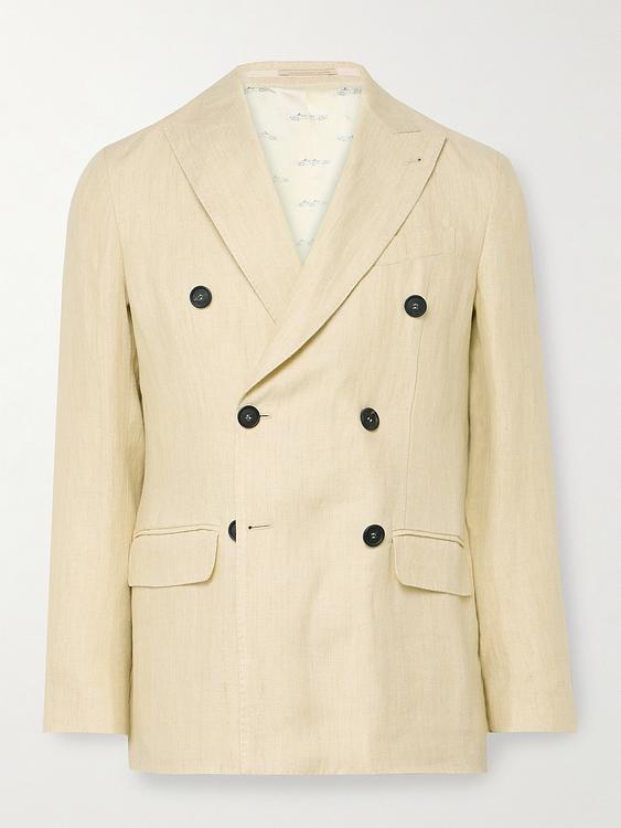 Beige double-breasted blazer from Massimo Alba