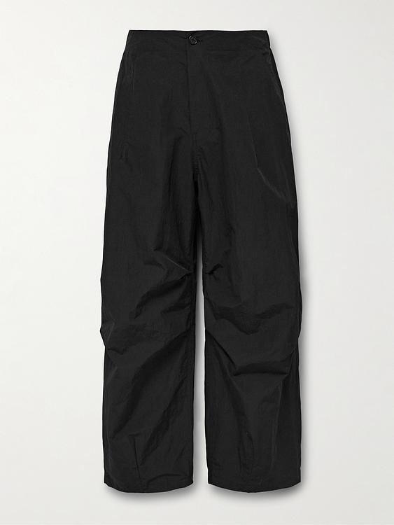 Black wide-leg casual trousers from Amomento