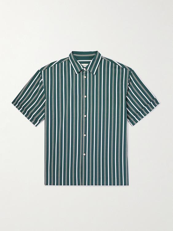 Striped teal short sleeve shirt from A Kind Of Guise