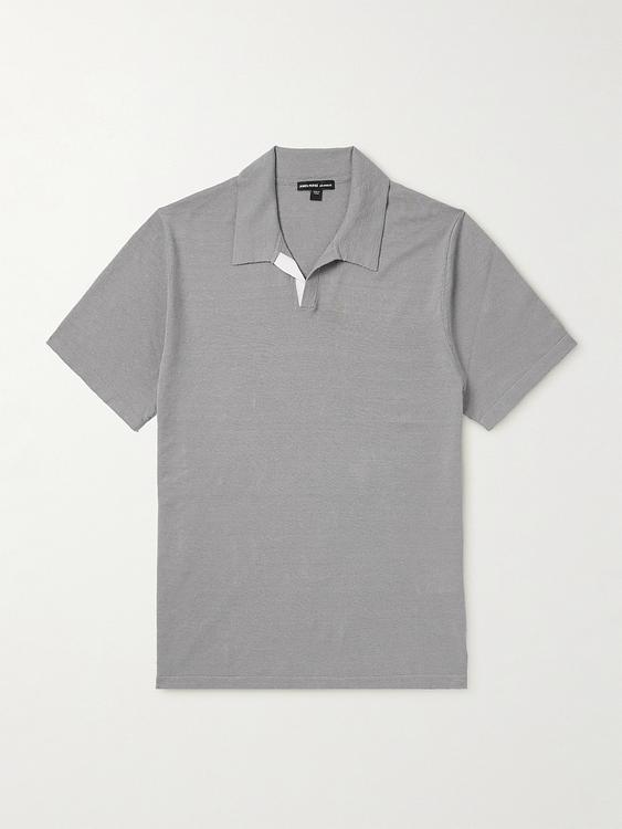 Grey short sleeve polo shirt from James Perse