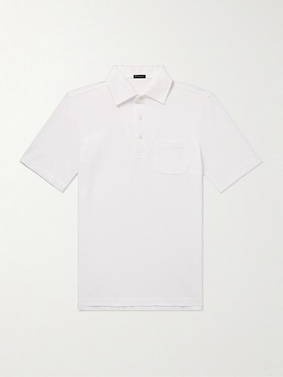 White short sleeve polo shirt from Rubinacci