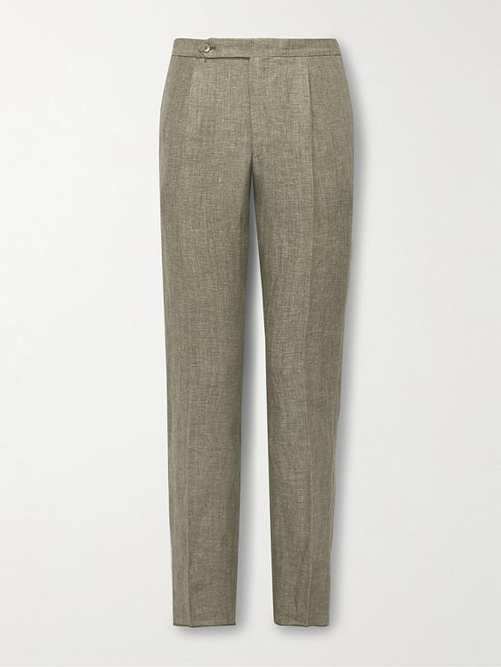 Taupe suit trousers from De Petrillo