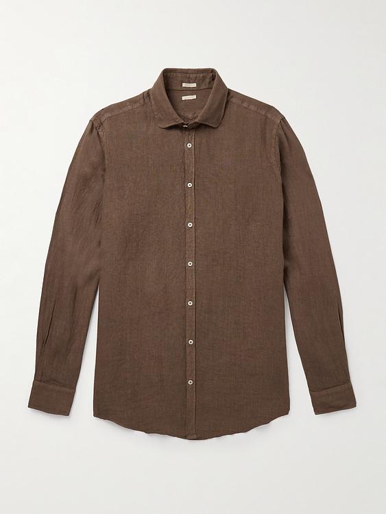 Dark brown casual shirt from Massimo Alba
