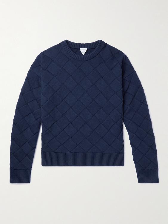 Dark blue cashmere sweater from Bottega Veneta
