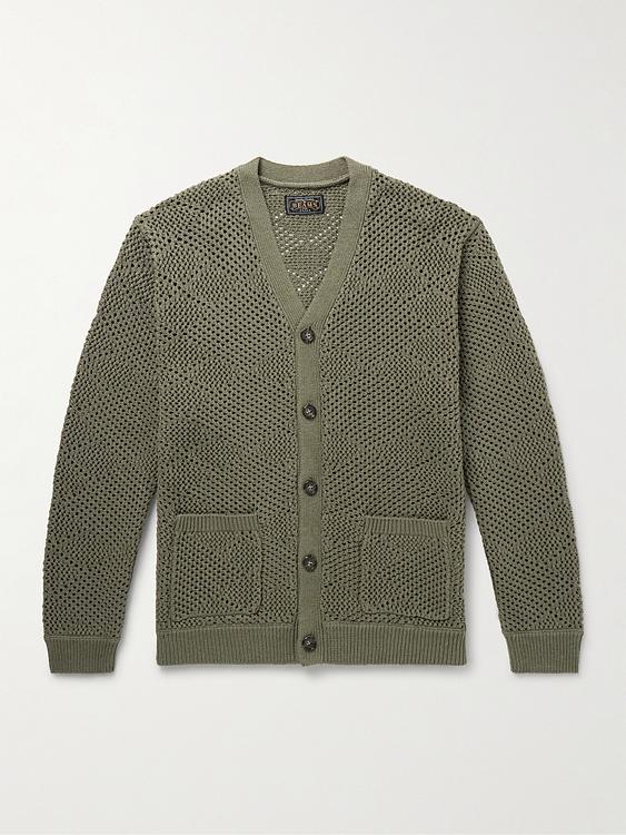 Taupe cardigan from Beams Plus