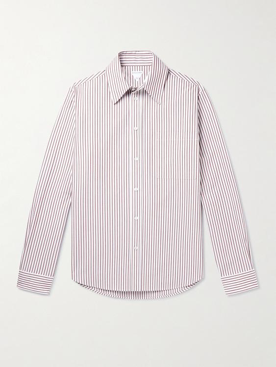 Striped white casual shirt from Bottega Veneta