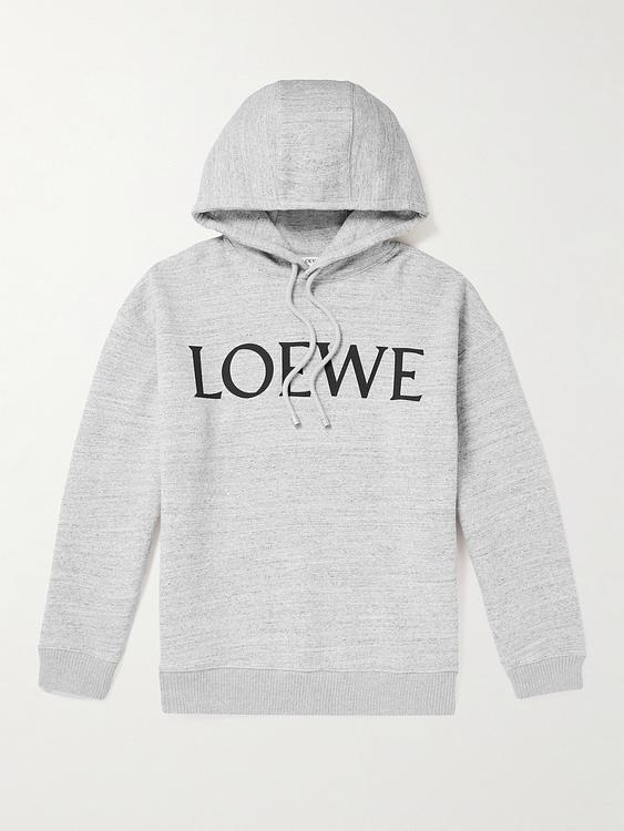 Print grey hooded sweatshirt from Loewe