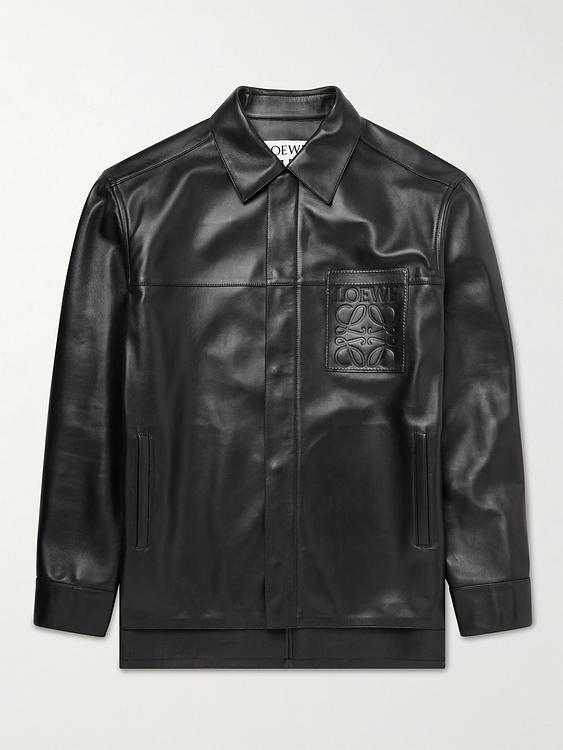 Black leather jacket from Loewe