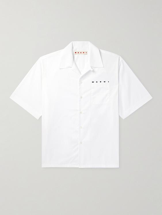 Print white short sleeve shirt from Marni