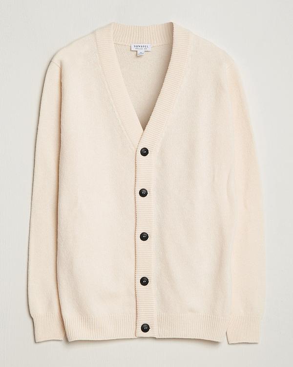 White cardigan from Sunspel