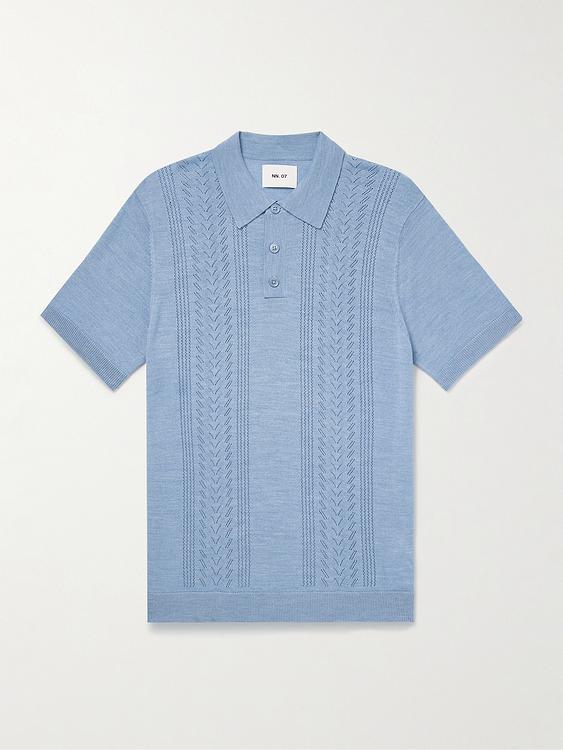 Blue short sleeve polo shirt from NN07
