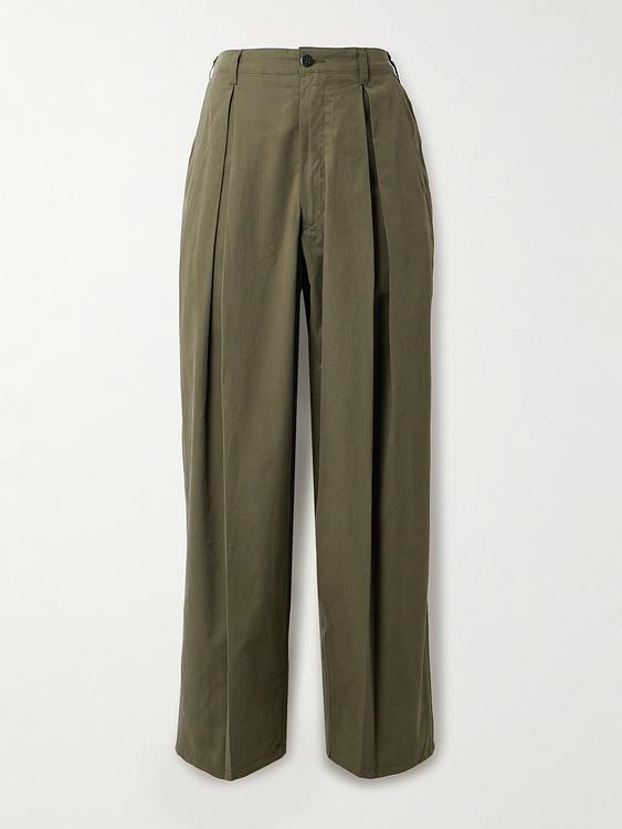 Dark green wide-leg formal trousers from Monitaly